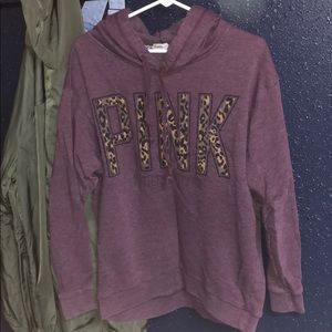 Pink vs maroon and cheetah print hoodie